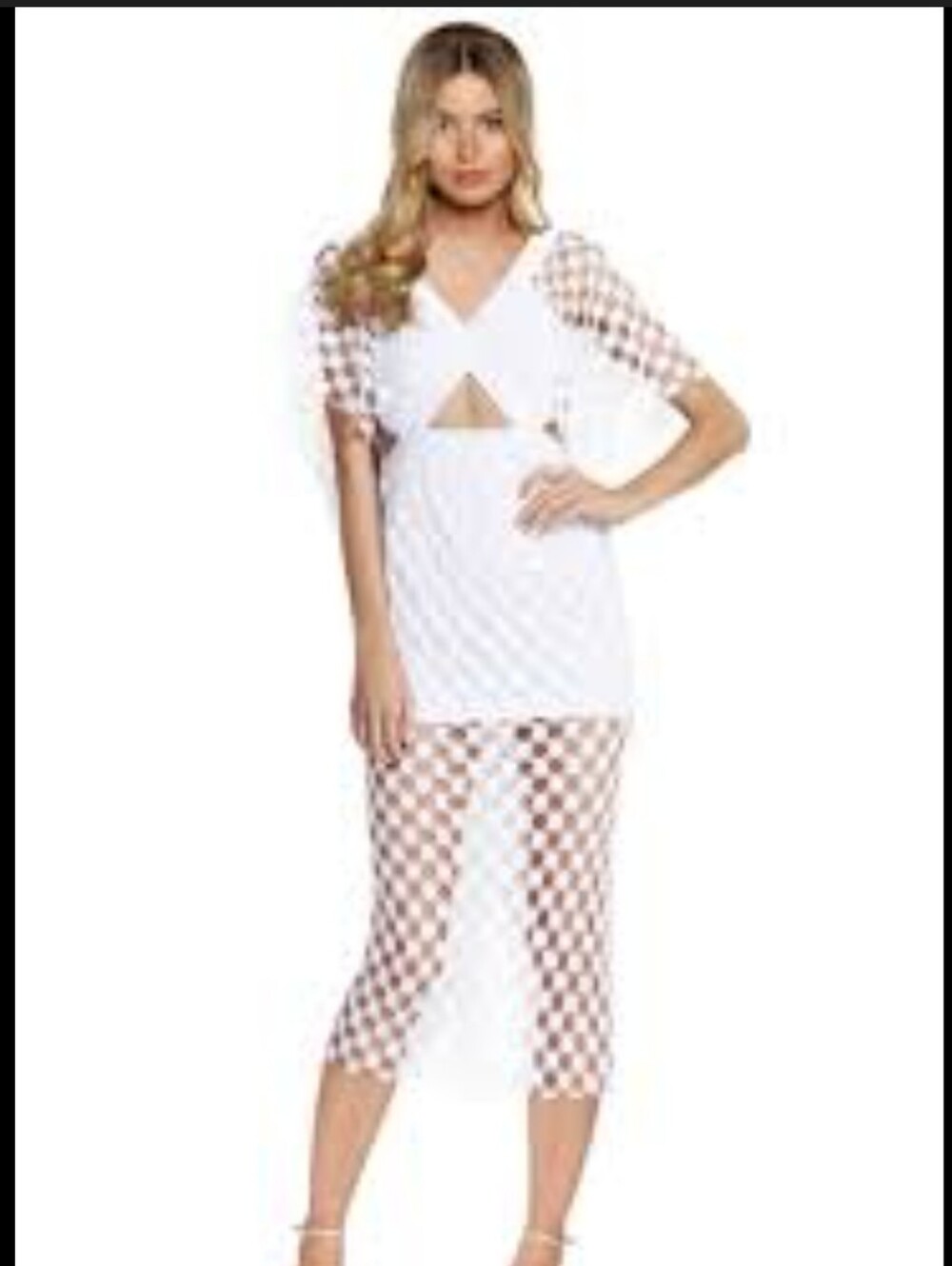 NWT Ava. White Flutter Sleeve Lace Australian Dress AU 8 US 4